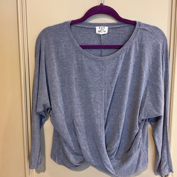 Project Social T PST Los Angeles Purple Heather Long Sleeve Stretch Top Large XL - Picture 1 of 8